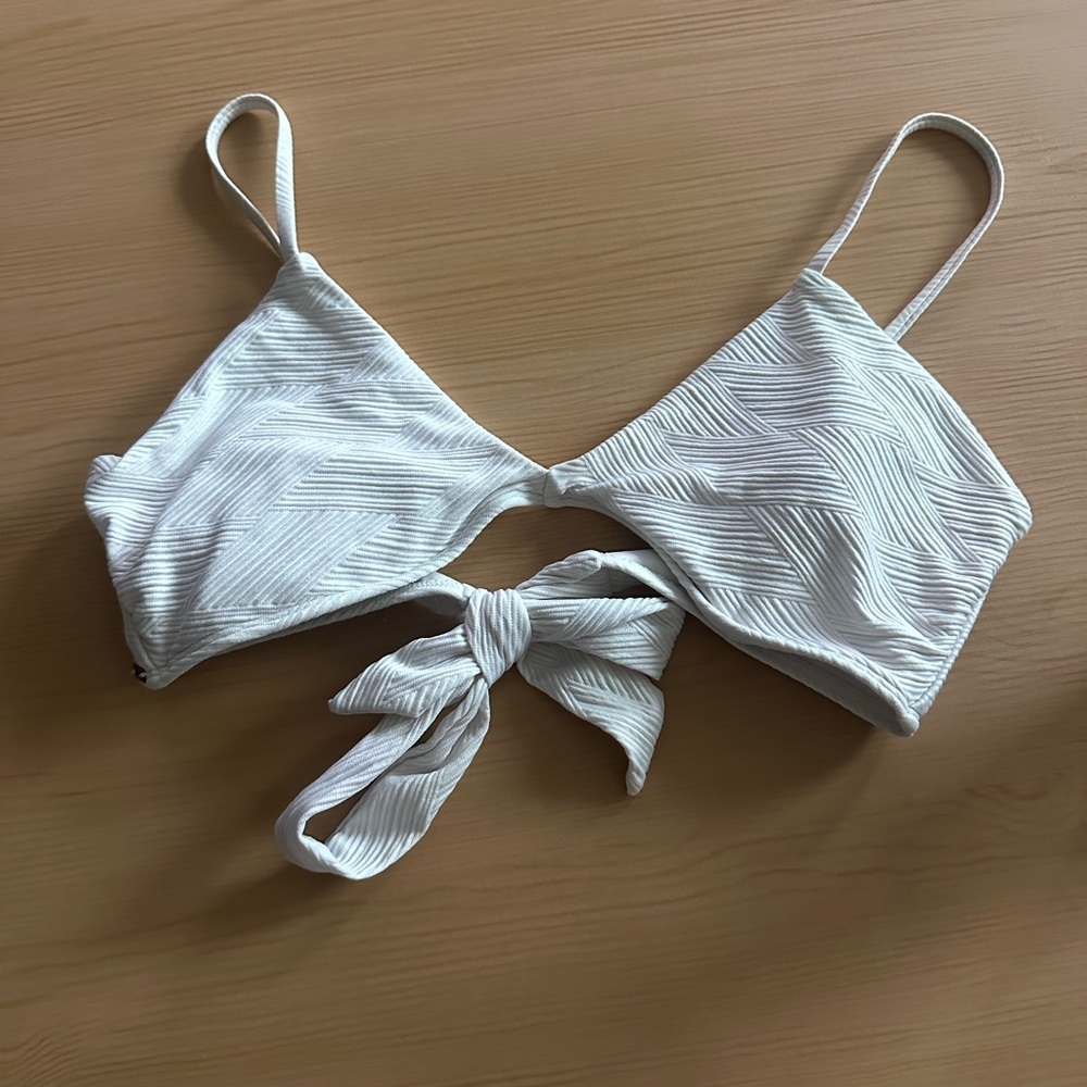 O'Neill White Textured Bikini Top